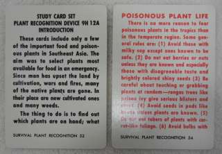 VIETNAM WAR U.S. SURVIVAL CARDS   SOUTHEAST ASIA PLANTS  