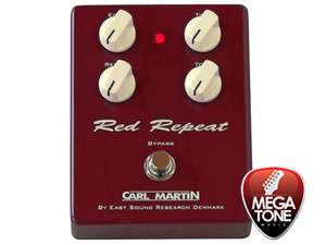 New Carl Martin Red Repeat Echo and Delay Pedal + Free Pedal Cable 