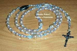 Handmade Catholic Prayer Rosary Beads ~ Champagne Pearl  