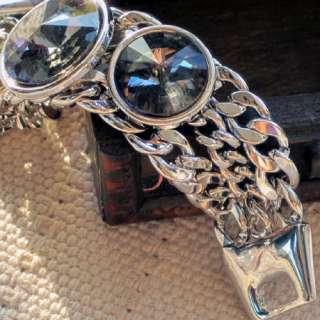   Gorgeous Fashion Polish Silver Tone Crystal Chain Bracelet Xmas Gift