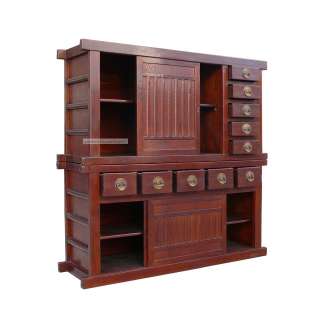 Dark Brown Large Japanese Two Layers Stack Tansu as997  