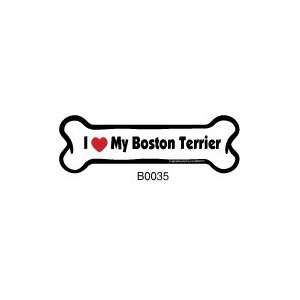  I Love My Boston Terrier   Car Bone Magnet Everything 