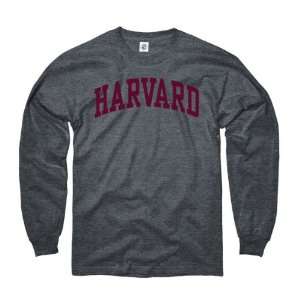 Harvard Crimson Dark Heather Arch Long Sleeve T Shirt