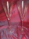 lot 2 wedgewood crystal champagne trumpet flute glasses pair tall