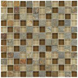   inch Brixton Stone and Glass Mosaic Tiles (Pack of 10)  