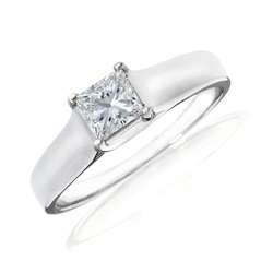 14k White Gold 1/4ct TDW Certified Diamond Engagement Ring (H I, I1 