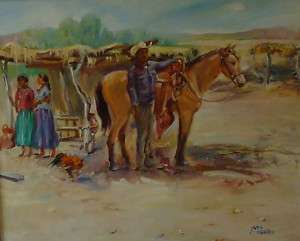 Southwestern Indian Painting with Horses, Jane Nordin  