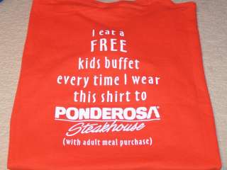PONDEROSA STEAKHOUSE   Kids Club T Shirt Youth LG New!  