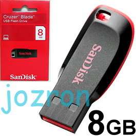SanDisk Z50 Blade 8GB 8G USB Flash Pen Drive Disk Black  