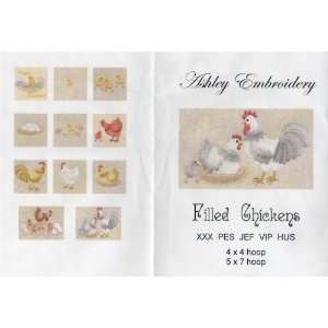  Chickens Embroidery Designs by Ashley Embroidery on a 