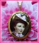 porcelain pink victorian hat lady cameo costume jewelry buy it