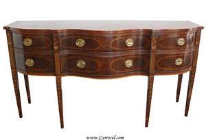Antique Mahogany Federal Bow Front Sideboard Buffet  