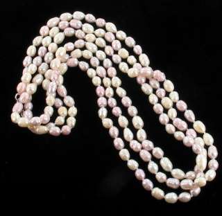 ellis antique vintage sterling soft pink cream baroque pearl necklace