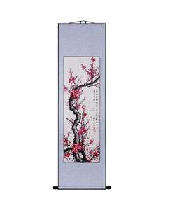 Plum Flower & Poem Chinese Art Wall Scroll Painting  Overstock
