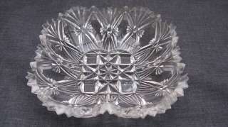 1889 EAPG Pattern Glass Mikado Fan 5 Square Berry Bowl  