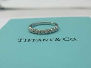 Fine Tiffany & Co Engagement Wedding Diamond Band PLAT  