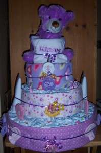 Baby Shower 4 Tier Diaper Cake, Winnie the Pooh, Precious Moments 