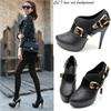 Fashion Buckle women Ankle Boots High Heels Shoes  