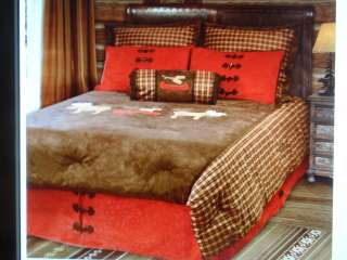 Rustic Bedding set, Moose Lodge comforter set  