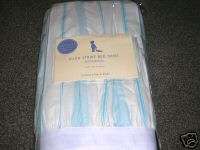Pottery Barn Kids Eliza Blue Stripe Baby Crib Bed Skirt  