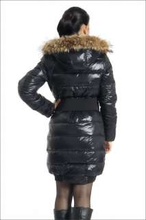 New LADYS Womens 90% down jacket Coat Winter parka Fur Hooded size S 