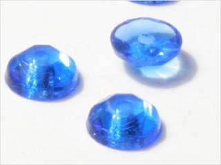   50) 5 mm VINTAGE CZECH SAPPHIRE BLUE FACETED GLASS CAP CAPS BEADS CONE