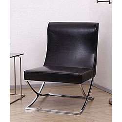 Milano Black Leather Lounger Chair  