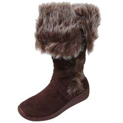 Adi Designs Womens Faux Fur Microsuede Boots  Overstock