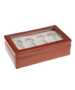 Elegant Brown Leather 8 slot Watch Box  