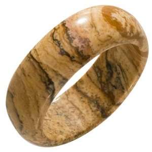  Picture Jasper Gemstone Ring Band Size 8   8 1/2 (1 ring 