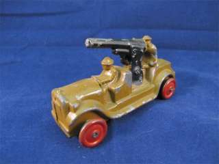 Vintage Lead Toy Soldiers AA Gunner Cannon Armored Car  