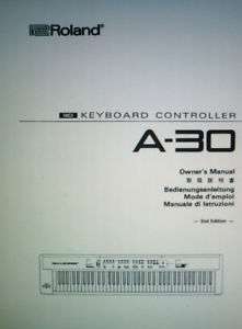 ROLAND A 30 MIDI KEYBOARD CONTROLLER OWNERS MANUAL BND  