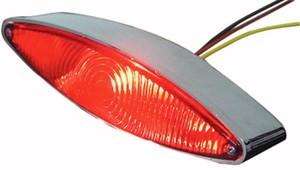 CHROME SMALL CATEYE CAT EYE WIDE TAILLIGHT TAIL LIGHT FOR HARLEY 
