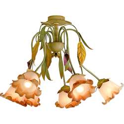 Flower and Leaf 6 light Ceiling Lamp  Overstock