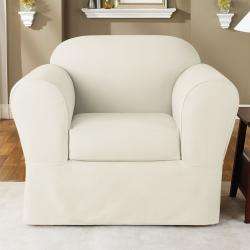 Sure Fit Twill Supreme (2 Piece) Chair Slipcover  Overstock
