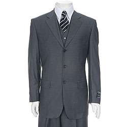 Ferrecci Mens Charcoal Grey 3 button 3 piece Suit  