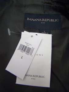 Nwt BANANA REPUBLIC Gray Cotton Twill Pea Coat Jacket Large L  