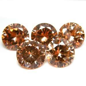   9mm Champagne CZ Cubic Zirconia Loose Stone Lot of 50 Pieces Jewelry