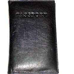 Kozmic Black Leather Passport Wallet  Overstock