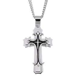 Stainless Steel 24 inch Cross Necklace  