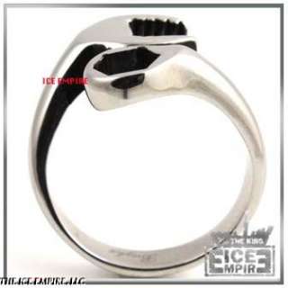 WOMENS/LADIES STAINLESS STEEL WRENCH RING SIZE5 9 R005  