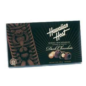 Hawaiian Host   Premium DARK CHOCOLATE Covered Whole Macadamia Nuts 