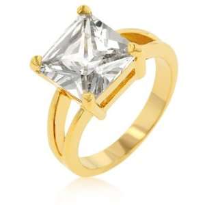  14K Gold Bonded 8 Carat CZ Solitaire Ring Jewelry