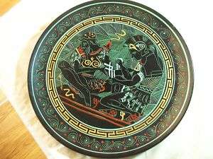 VINTAGE HANDMADE IN GREECE ART POTTERY PLATE CHARGER  