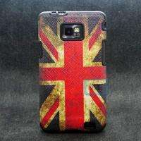 RETRO CANVAS UK FLAG SOFT TPU FITTED CASE COVER FOR Samsung Galaxy S2 