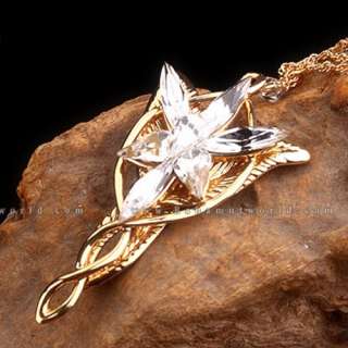 Great Lord of the Rings Arwen evenstar Pendant & Necklace Gold  