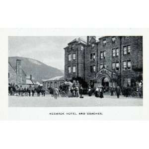  Print Keswick Hotel England Stagecoach Historic Image English Lake 
