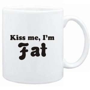  Mug White  KISS ME, Im fat  Adjetives Sports 