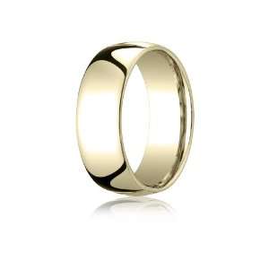  10K Yellow Gold, 8mm Slightly Domed Standard Comfort Fit 