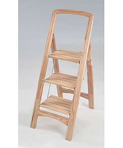 Three step Wooden Step Stool  Overstock